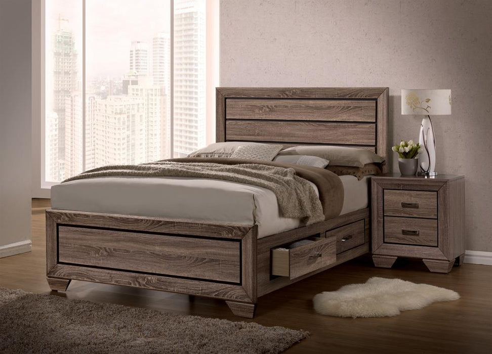G204193 Kauffman Transitional Washed Taupe Queen Bed