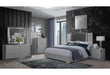 YLIME SMOOTH SILVER QUEEN BED GROUP WITH VANITY SET image