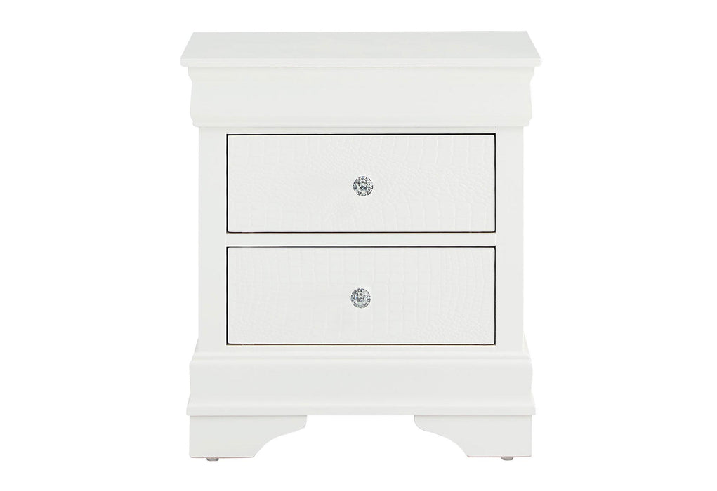 POMPEI METALLIC WHITE NIGHTSTAND image