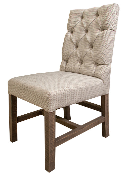 Marble Tufted Chair w/ Ivory Fabric image
