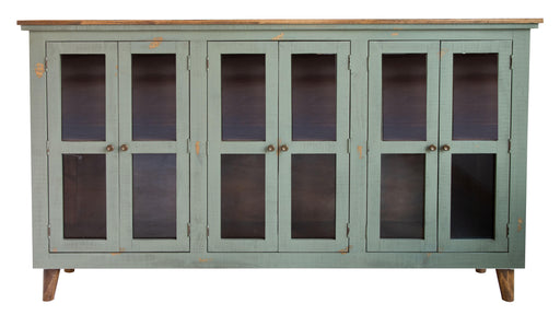 Lima 6 Glass Doors, Console w/ Green finish image
