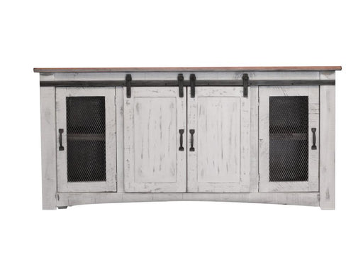 Pueblo White 70" TV Stand w/4 doors and Shelves image