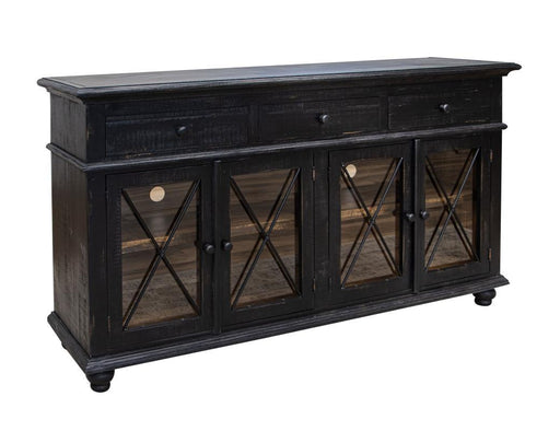 Vintage Black 70" Console 3 Drawers, 4 Doors - Charcoal finish image