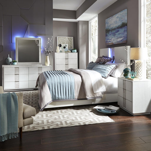Mirage Queen Panel Bed, Dresser & Mirror, Chest, Night Stand image