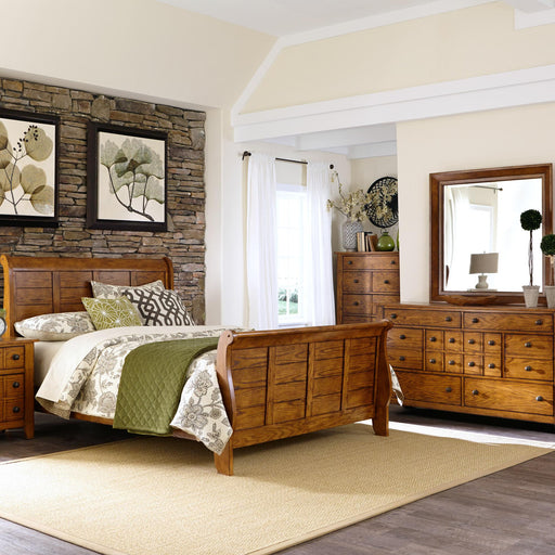 Grandpas Cabin Queen Sleigh Bed, Dresser & Mirror, Chest image