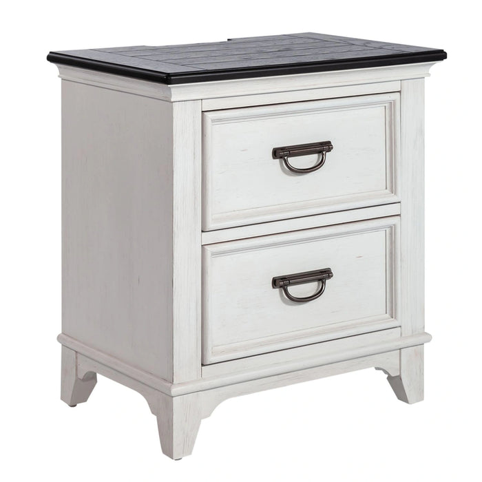 Allyson Park 2 Drawer Nightstand with Charging Station in White image