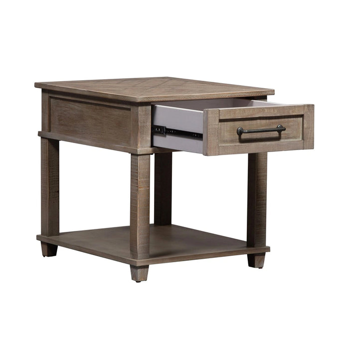 Parkland Falls End Table in Weathered Taupe image