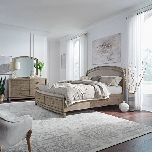 Avalon King California Uph Storage Bed, Dresser & Mirror image