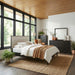 Century Modern Uph Platform Bed, Dresser & Mirror, Chest image