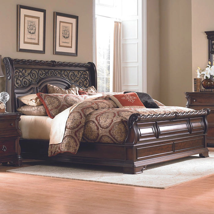 Arbor Place Sleigh Bed, Dresser & Mirror, Night Stand image