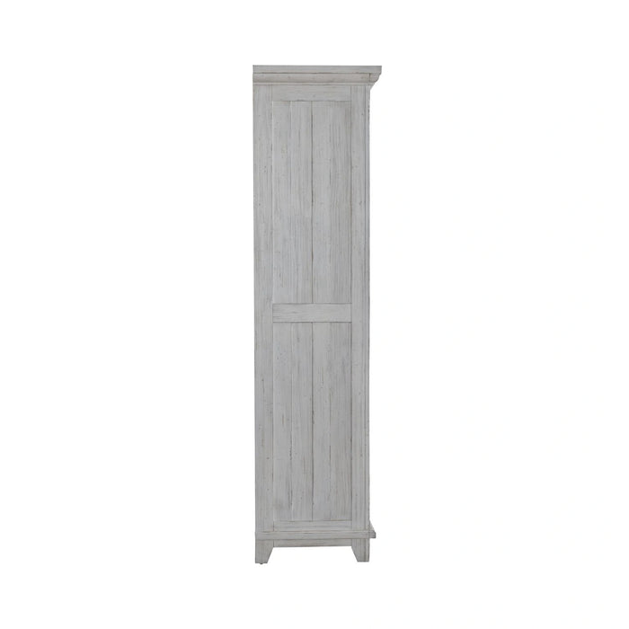River Place Armoire in Riverstone White and Tobacco image