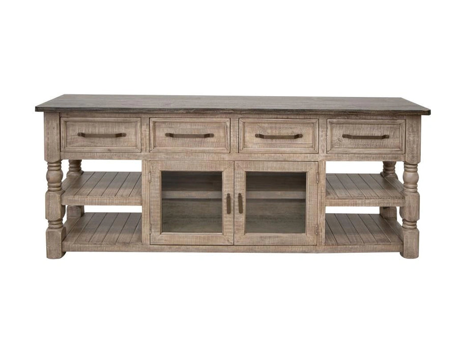 Natural Stone 4 Drawers 2 Doors, TV Stand 80"