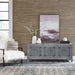 Marisol 65 Inch 3 Door Accent TV Stand in Weathered Honey and Soft Wash Gray image