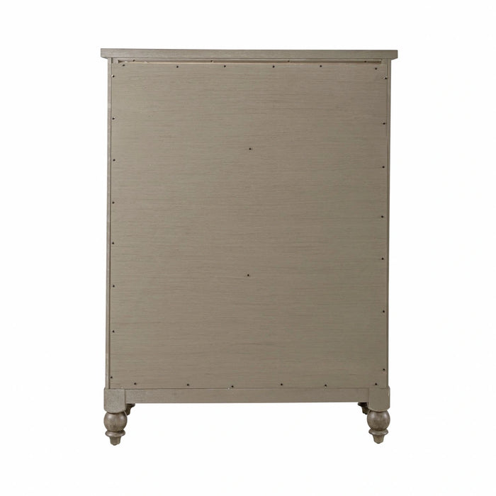 Americana Farmhouse 5 Drawer Chest in Dusty Taupe and Black image