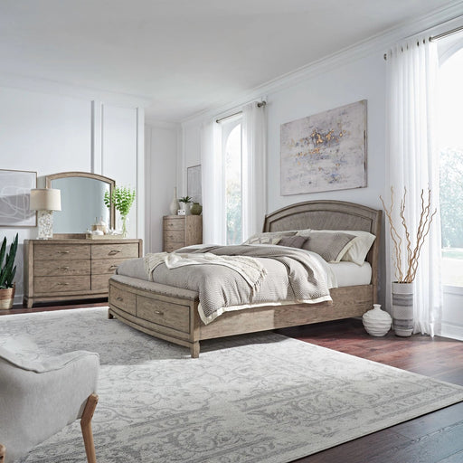 Avalon King Panel Storage Bed, Dresser & Mirror, Chest image