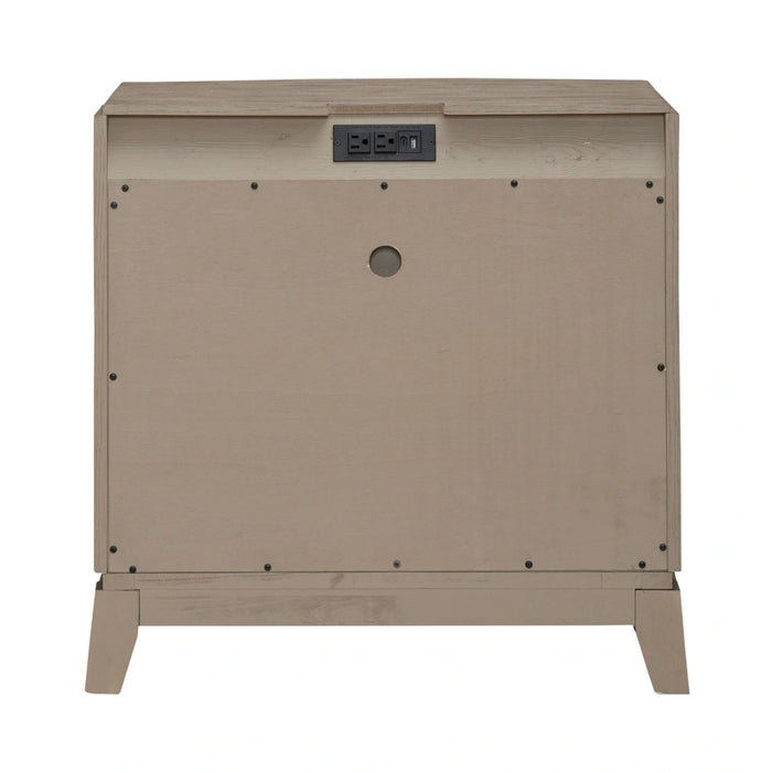 Avalon Nightstand with Charging Station in Burnished Beige image