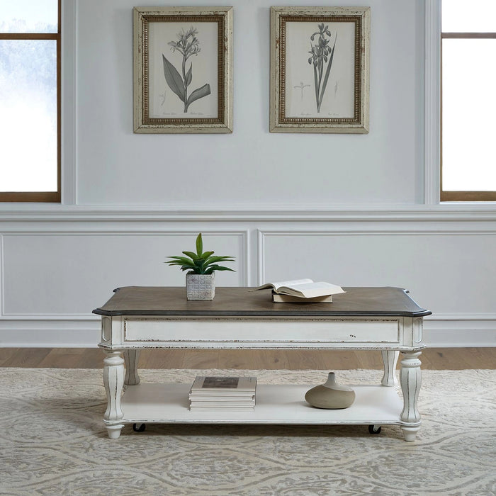 Magnolia Manor Lift Top Cocktail Table in Antique White image