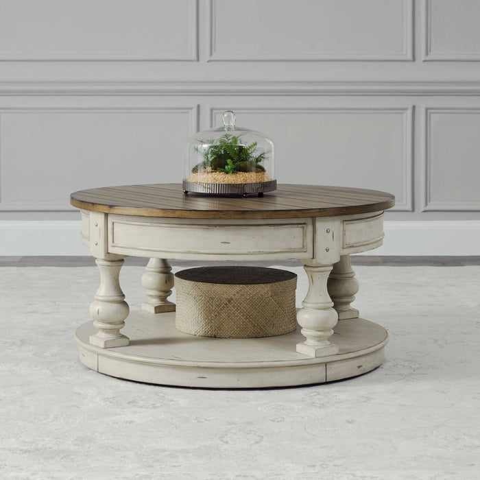 Morgan Creek Round Cocktail Table in Antique White image