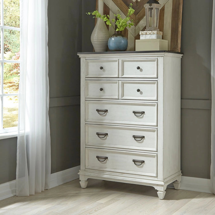 Allyson Park King California Panel Bed, Dresser & Mirror, Chest image
