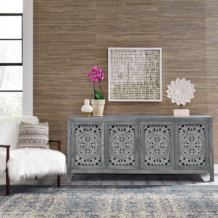 Marisol 74 Inch 4 Door Accent TV Stand - Blue image