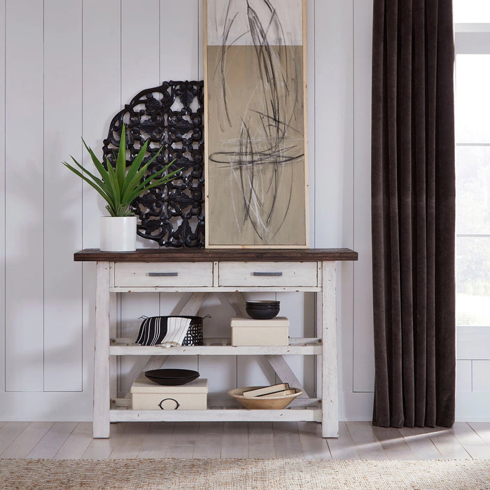 Farmhouse Server in White/Oak image
