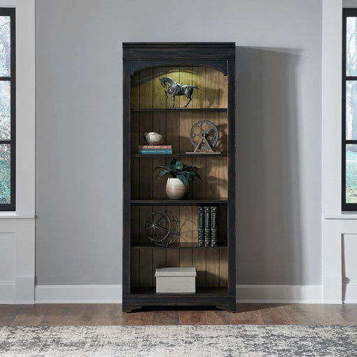 Meritage 2pc Bunching Bookcase in Aged Charcoal w/ Rub Thru/Caramel image