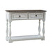 Magnolia Manor Hall Console in Antique White & Weathered Bark EST SHIP TIME APPX 4 WEEKS image