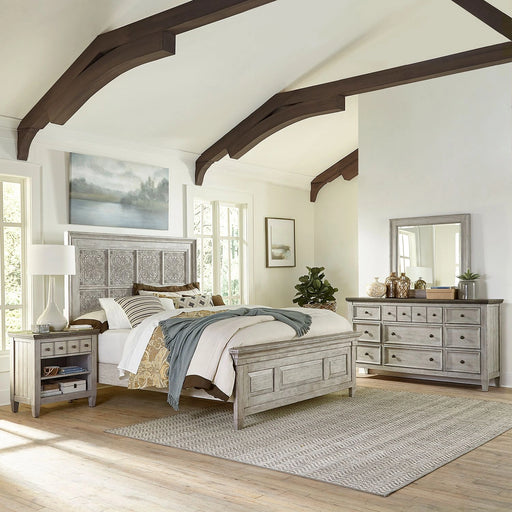 Heartland King Opt Panel Bed, Dresser & Mirror, Night Stand image