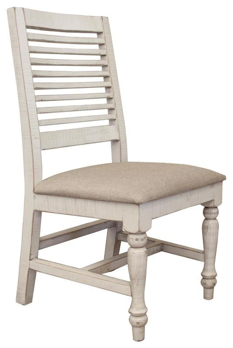 Stone Chair w/ Turned Legs and Fabric Seat**