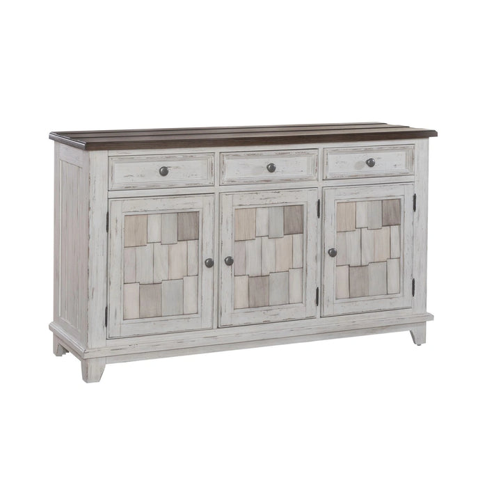River Place Accent Server in Riverstone White & Tobacco image