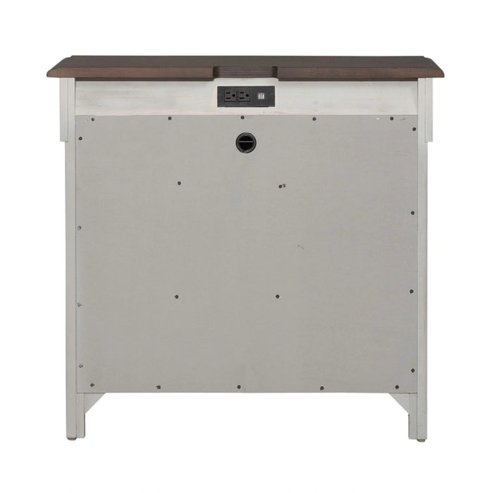 Ivy Hollow 3 Drawer Bedside Chest w/ Charging Station in Weathered Linen image