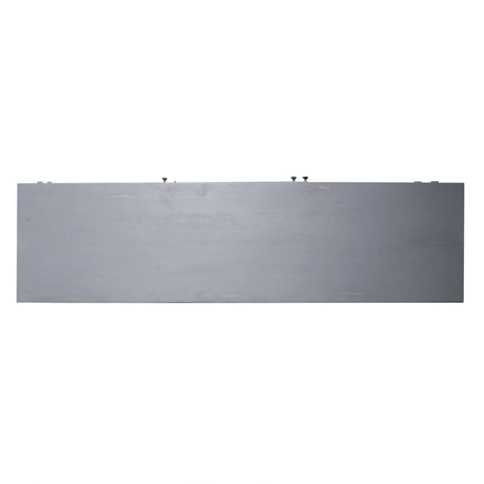 Marisol 65 Inch 3 Door Accent TV Stand in Weathered Honey and Soft Wash Gray image