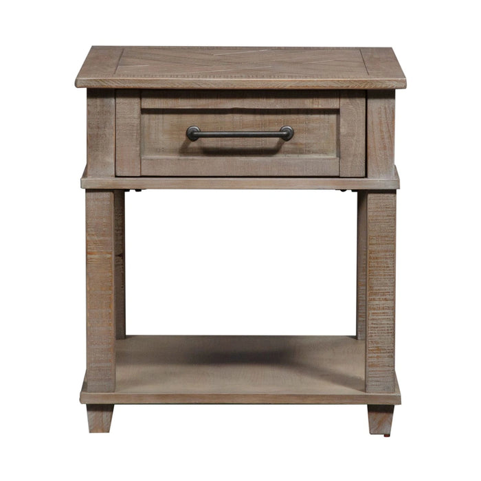 Parkland Falls End Table in Weathered Taupe image
