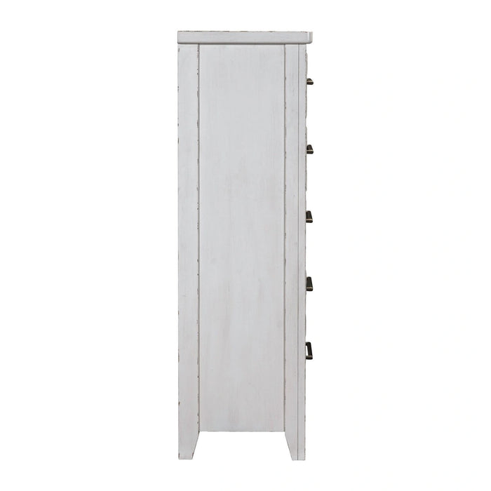 Backroads Drawer Chest in Weathered White/Parchment Brown image