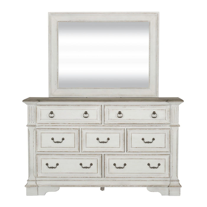 Abbey Park King California Panel Bed, Dresser & Mirror image