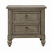 Americana Farmhouse 2 Drawer Nightstand in Dusty Taupe and Black image