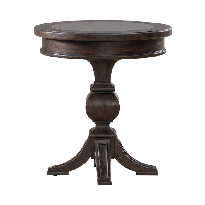 Paradise Valley Round Chairside Table in Saddle Brown image
