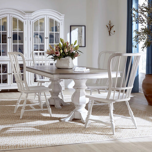 Magnolia Manor 5 Piece Double Pedestal Table Set image