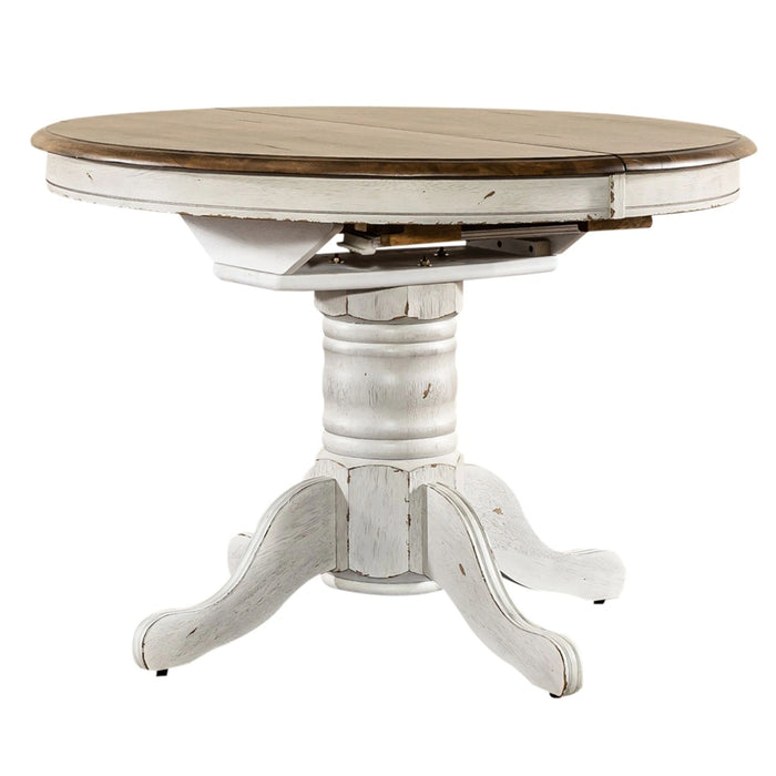 Carolina Crossing Pedestal Table Set- White image