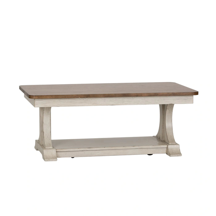Farmhouse Reimagined Rectangular Cocktail Table in Antique White image