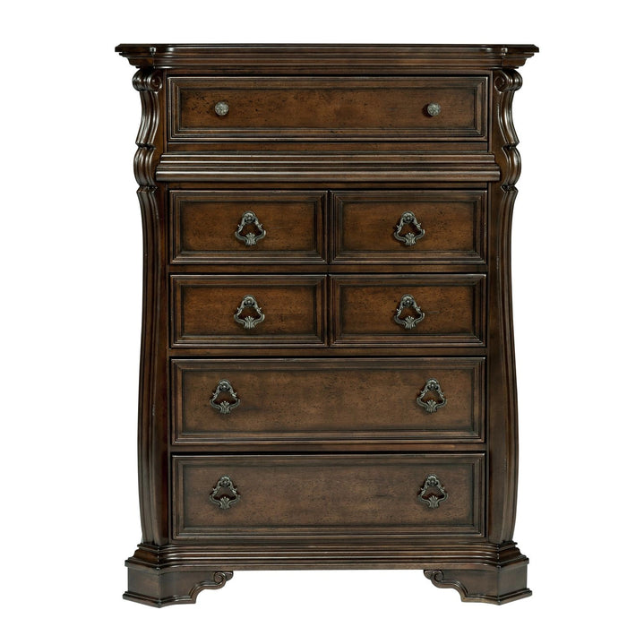 Arbor Place King California Sleigh Bed, Dresser & Mirror, Chest image