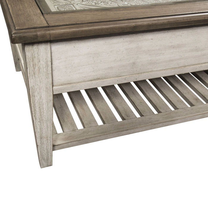 Heartland Rect Ceiling Tile Cocktail Table in Antique White image