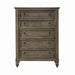 Americana Farmhouse 5 Drawer Chest in Dusty Taupe and Black image