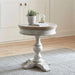 Heartland Round Pedestal Chair Side Table in Antique White image