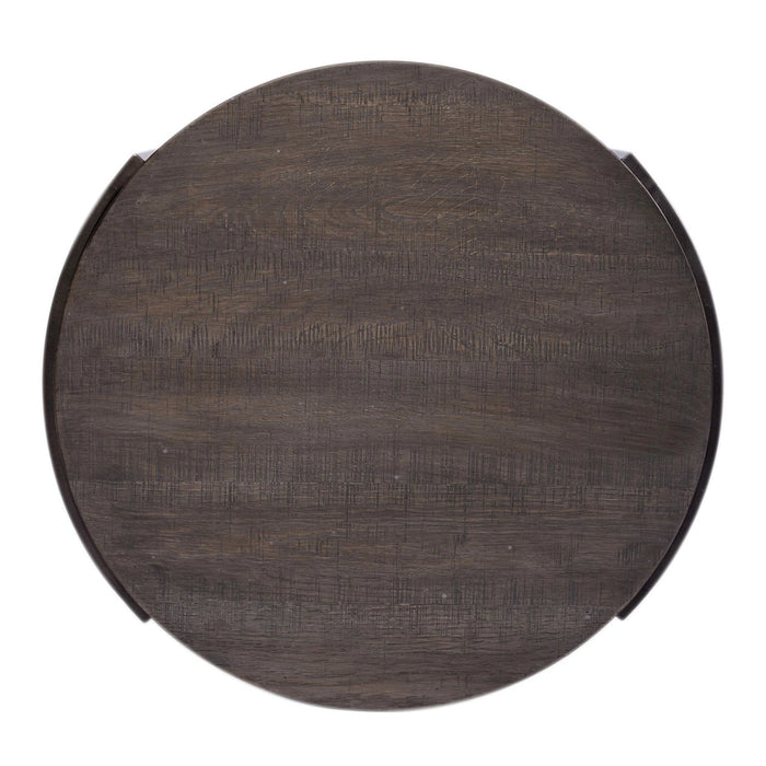 Modern View Round End Table in Gray image