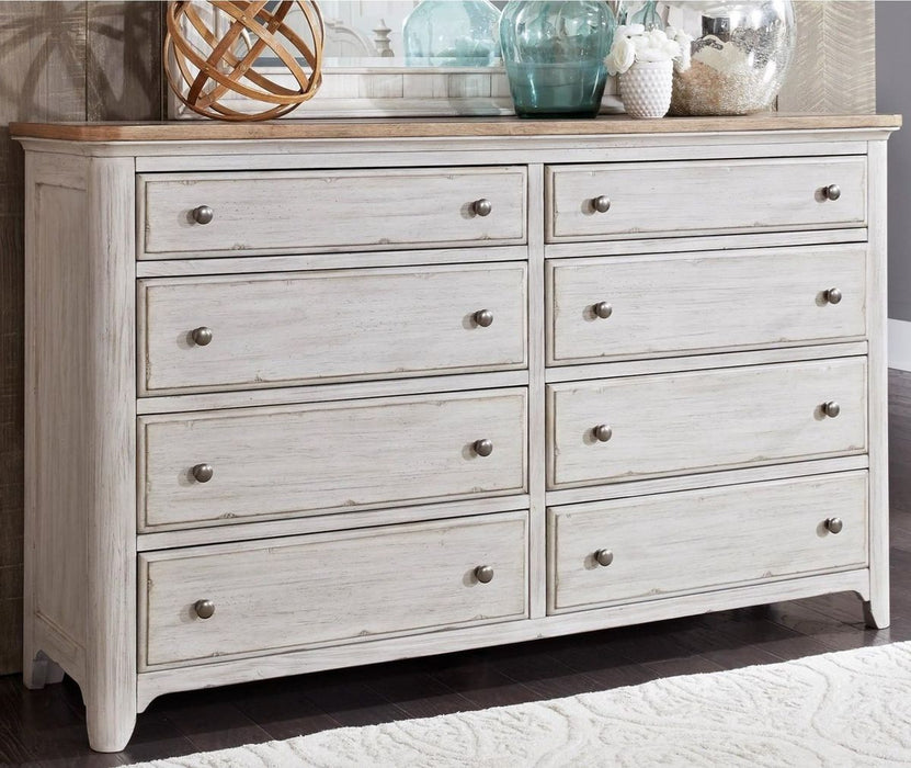 Liberty Furniture Farmhouse Reimagined Drawer Dresser in Antique White