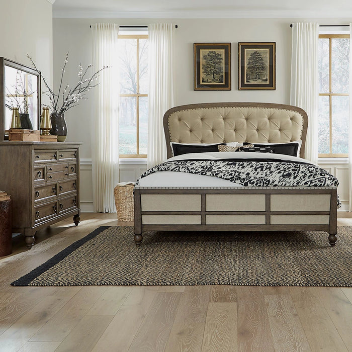 Americana Farmhouse Queen Shelter Bed, Dresser & Mirror image