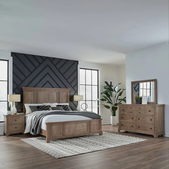 Haven Hills King Panel Bed, Dresser & Mirror, Night Stand image