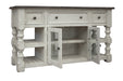 Stone 60" TV Stand w/ 3 Drawer & 2 Glass Doors image