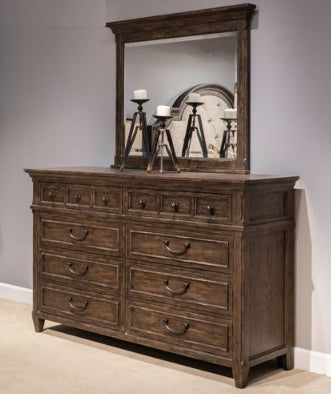 Liberty Furniture Paradise Valley Landscape Mirror in Saddle Brown